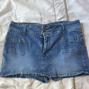 Angels Blue Denim Mini Skirt-Style Jean Shorts